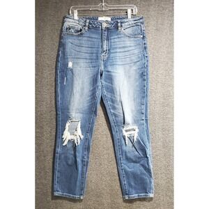Kancan Jeans Womens Size 11/29 Blue Skinny Stretch Distressed Denim Pants Casual